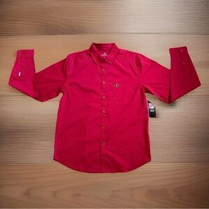 Antigua Men’s S Tampa Bay Buccaneers NFL Red Button Up Long Sleeve Shirt NWT